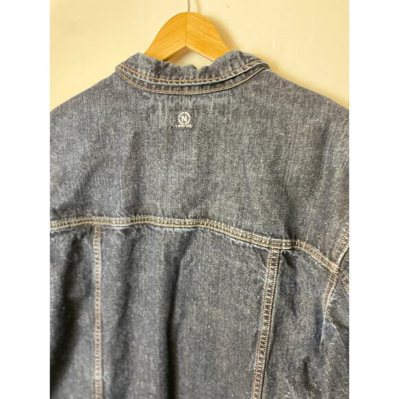 Vintage Men's Denim Trucker Jacket Size XXL Nautica Dark Denim Y2K Grunge - Picture 14 of 14
